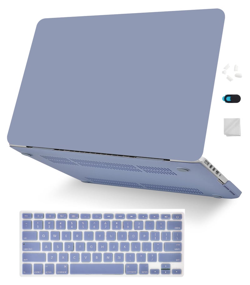 KECC Compatible with MacBook Air 13 inch Case 2022 2021 2020 2019 2018 Release M1 A2337 A2179 A1932 Plastic Hard Shell for MacBook Air 13.3 inch + Keyboard Cover, Lavender Blue - Image 2